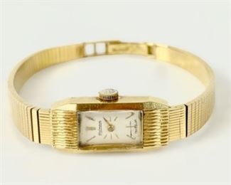 Fine 18K Yellow Gold Habmann Incabloc Mechanical Ladies Wristwatch, 25 Grams Weighted 