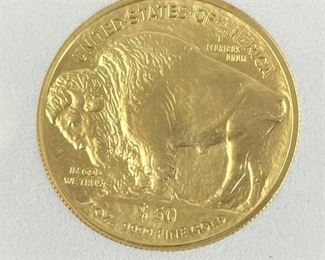 2016-F American Buffalo $50 .999 Gold 1 Oz. Coin Fraser Design MS-70 10th Anniversary