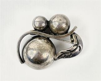 Fine Miguel Taxco Sterling Silver Modernist Bubble Pin Brooch 11 Grams