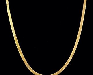 4.7 Grams Fine 14K Yellow Gold 3.5mm Herringbone 16.5" Necklace Chain
