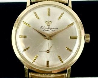 Fine 14K Yellow Gold Jules Jurgensen Mechanical Wristwatch 