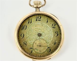 Fine Antique Waltham 14K Yellow Gold Colonial Series Pocket Watch - 52 Grams Weighted with movement and face. 