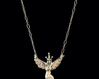 Fine Sterling Silver Mermaid Queen 20" Pendant Necklace