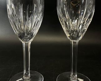 Fine Waterford Crystal Cut Gold Rim Goblets