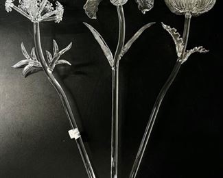 Fine Marc Jabobs for Waterford Crystal Flowers Tall Set Of Three