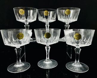 Cristal D'Arques French Champagne Sherbets Genuine Led Crystal Set Of Six