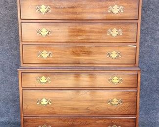 Henkel Harris Virginia Gallery Tall Chest Wild Black Cherry #963-196 Style #119 Finish #24 