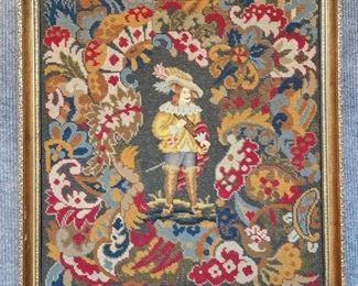 Vintage Pettipoint and Needlework Framed Textile