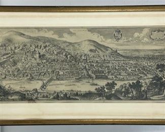Antique European Engraving on Paper. Latin