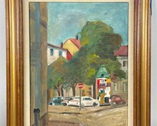 Vintage Colorful Original Oil Painting on Board. Signed Framed -