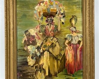 Lucy Zucker 1960 Original Oil Painting on Board. Signed 