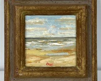 Mark E Miller Seascape Original Oil Painting on Board. Signed. Framed 