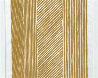 Pencil Signed 1990 Abstract Woodcut Print on Paper. Artists Proof Framed