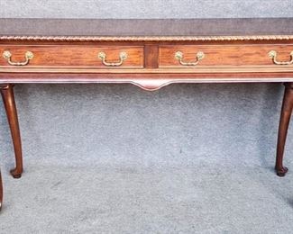 Century Furniture 2 Door Carved Queen Anne Style Console Table