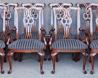 Vintage Century Furniture Co 8 Dining Chairs Queen Anne Style 