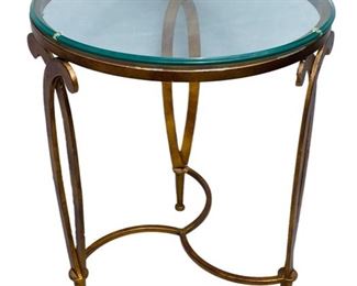 20th C Gilt Metal Glass Top Side Table High Quality As seen from Perigold for $1200.00