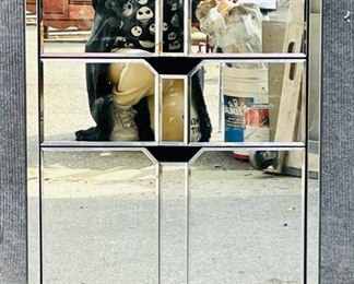 Fantastic Mirrored Rolling Storage Cabinet Hollywood Regency Style