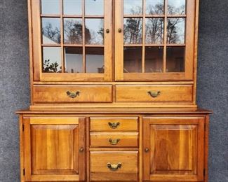 20th Century Unique Furniture Cherry Step back Cupboard Buffet