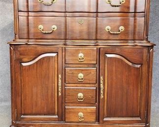 20th c Inman Tall chest Fancy Brass Hardware 