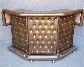 Vintage Mid Century 1970's Vinyl & Chrome Tufted Bar Super Cool!