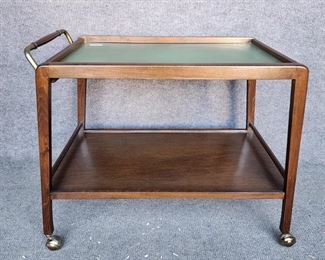 MCM Mid Century Modern Tea Cart - Green Laminate Top 