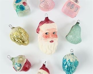 Antique West German Glass Christmas Ornaments