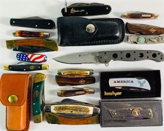 Several Professional Pocket and Hunting Knives With Original Boxes Copenhagen, Victorinox, Schrade, Skoal, Buck, Imperial Zwilling J. A. Henckels, Columbia And More, All in Like New Condition - Copenhagen, Victorinox, Schrade, Skoal, Buck, Imperial Zwilling J. A. Henckels, Columbia And More, All in Like New Condition 