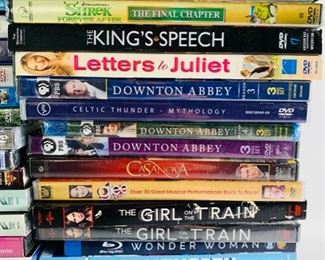 Movie DVDs-Comedy, Romance, Mystery, Childrens and More - Over Half Of These Are Unopened and New, Harry Potter, Finding Nemo, Shrek, Hunger Games, Toy Story, All About Eve, Bellydance Fitness, Where The Red Fern Grows, James Stewart-Harvey, Downton Abbey, Celtic Thunder, The Kings Speech, The Fault In Our Stars, Frozen, Bridge To Terabuthia, Nanny McPhee, Lilo and Stitch, The Phantom Of The Opera, Outlander, Vanity Fair, Chicken Little, Hoodwinked, Parental Guidance, Glee, Christmas Classics Collection, And Many More 