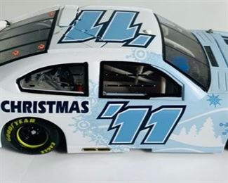 2011 Lionel Nascar Collectables Number 11 Merry Christmas Race Car - Race Wing Broken Off, Otherwise In Great Condition 