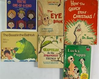 First Edition 1957 How The Grinch Stole Christmas, The Beast in The Bathtub by Kathleen Stevens, Lucky Puppy By Walt Disney, The Eye Book by Theo LeSieg and More Childrens Books - 1979 Youre One of a Kind by Joy Wilt, 1970 Reptiles Do The Strangest Things by Leonora and Arthur Hornblow, 1968 The Eye Book by Theo LeSieg, and More