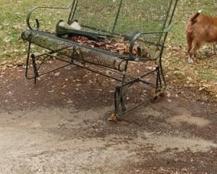 Double wrought iron glider