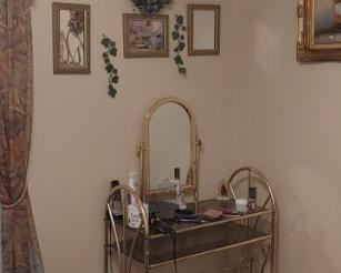 Brass makeup vanity