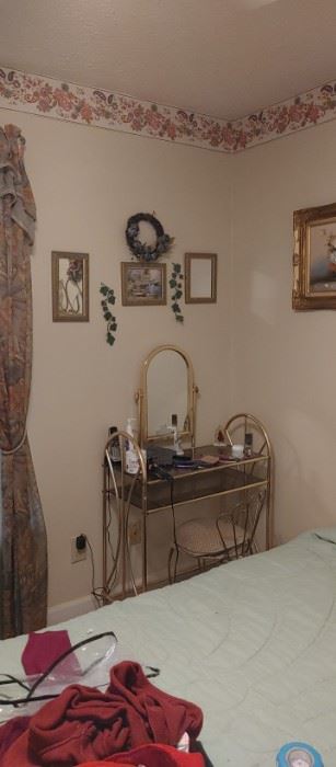 Brass makeup vanity