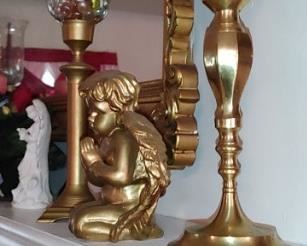 Brass candle holders with globes