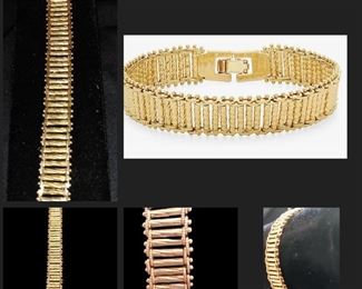 The Bling Factory 14k Yellow Gold Plated 13mm Diamond-Cut Ladder Style Chain Bracelet 
Gorgous Bracelet