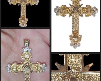 10 Kt gold & Diamond cross
