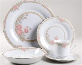 CHRISTINA by Crown Ming ~
Jian Shiang
7 Dinner Plates
8 - Salad/Dessert Plates
8 Coupe Soup Bowls ( one cracked) 
8 - Saucers
40 pcs 
