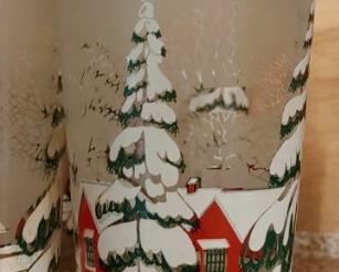 Set of 4 Federal Glass Christmas Morning