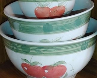 Apple nesting bowls by Mulberry pottery