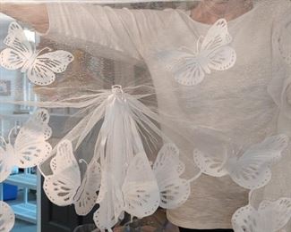 Butterfly lace curtains