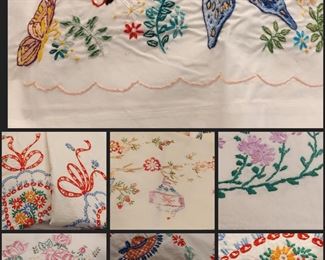 Beautiful vintage embroidery pillowcases