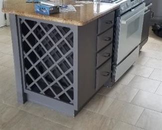 KraftMaid kitchen island with wine storage
