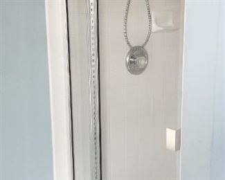 Shower door; shower hardware