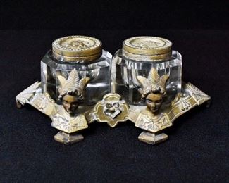 N. Muller N.Y. No. 628 Double Inkwell