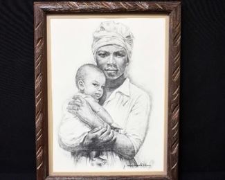 J Macdonald Henry Charcoal Print