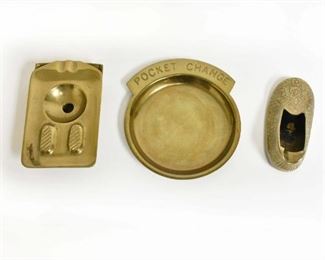 Brass Ashtrays and Trinket Tray