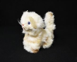 Vintage Fur Cat with Wind Up Tail
