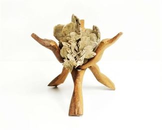 Tribal Carved Tripod & Desert Rose Rock