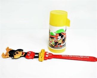 Vintage Mickey Mouse Back Scratcher & Thermos