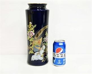 Porcelain Cobalt Heritage Mint 12" Vase